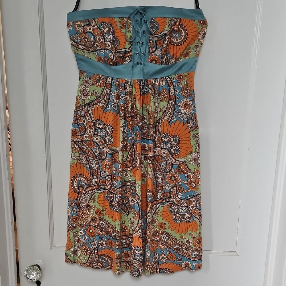 Betsey Johnson Cute Floral Paisley Strapless Dress New without tags